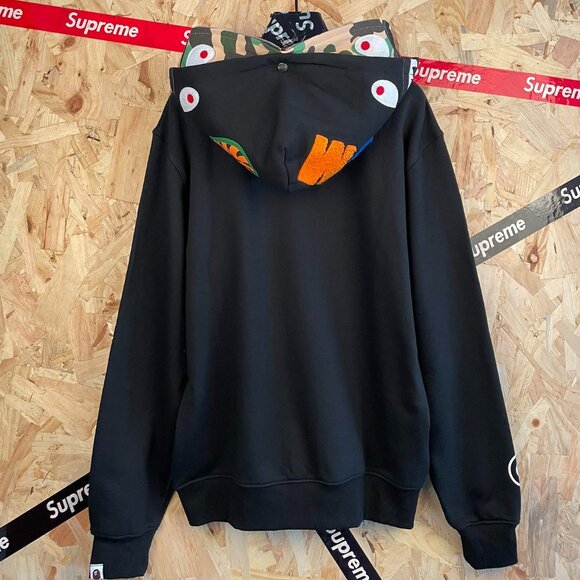 US LIMITED SOLID CAMO DOUBLE SHARK FULL ZIP HOODIE MENS - Picture 2 of 9